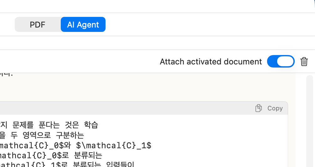 AI chat panel beside the document