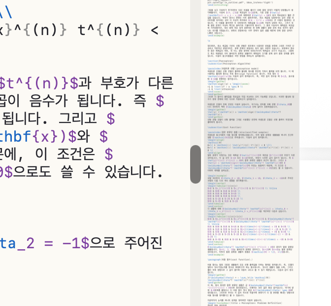 minimap overview of a long LaTeX document