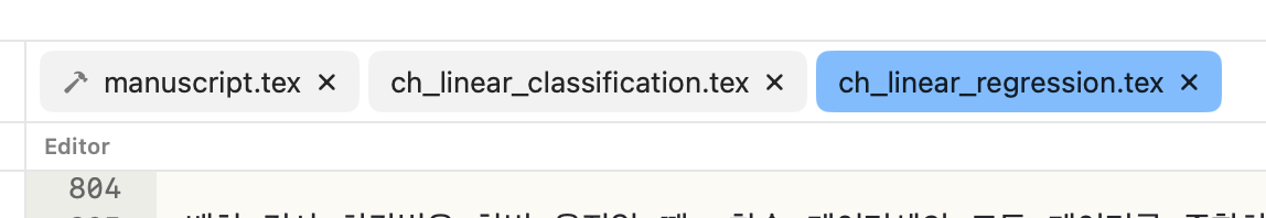 texspark tab bar with the build target marked by a hammer icon